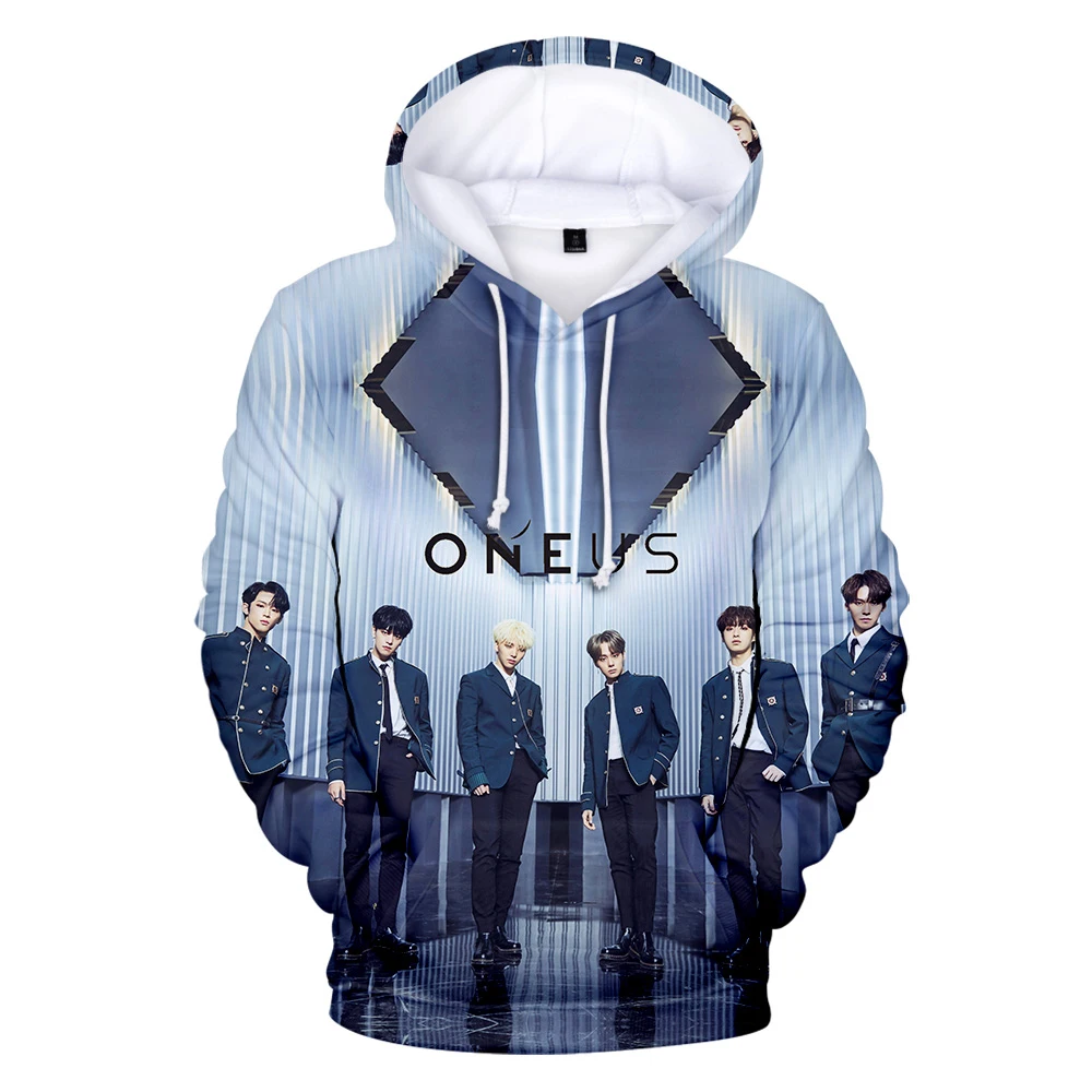 Новые корейские Kpop ONEUS 3D женские свитшоты с капюшоном/мужская толстовка длинным