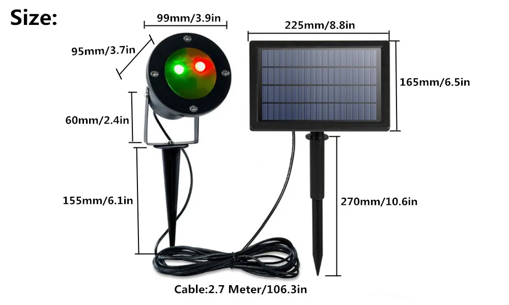 Новый светильник на солнечной батарее лазерный для газона уличный