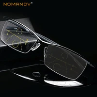 nomanov photochromic grey intelligence progressive multifocal reading glasses bifocal add 75 to 3 5 titanium alloy eyebrow