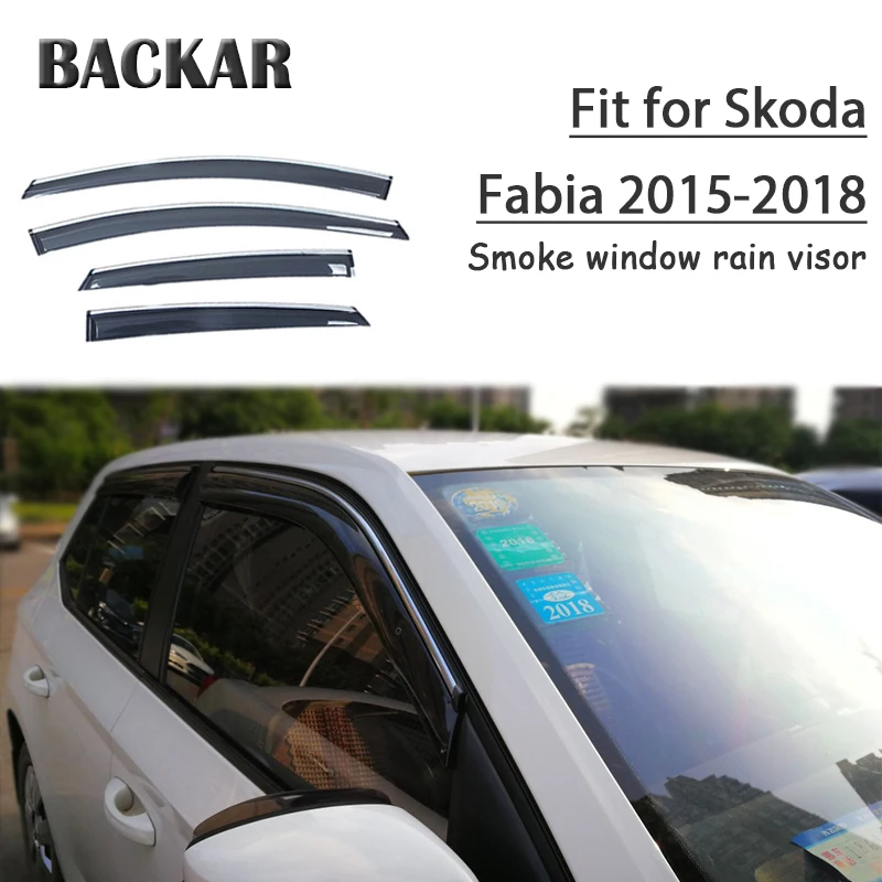 4 шт. защитный козырек от дождя и солнца для Skoda Fabia 2015 2016 2017 2018|Навесы укрытия| |
