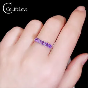 Кольцо из серебра 925 пробы с аметистом 100%, природный аметист, серебро