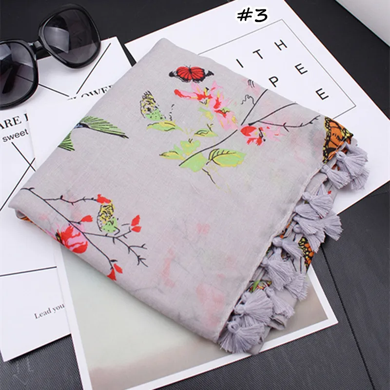 Hot sale fashion flowers tassels woman foulard scarf/scarves shawls silk bandana pashmina echarpe Muslim hijab plain scarf wraps |