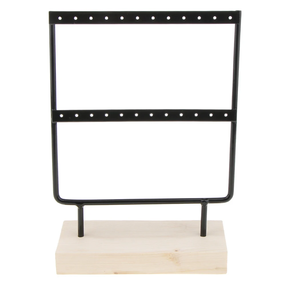 Новый деревянный держатель для сережек 2 слоя 24 Отверстия большая емкость стенд