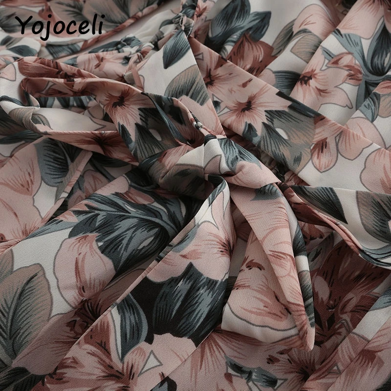 Женский комбинезон Yojoceli пляжный с открытыми плечами и цветочным принтом