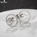 Круглые серьги Yiustar, модные волнистые серьги для женщин, украшения для океана, пляжа, Симпатичные серьги-гвоздики из нержавеющей стали, серьги для девочек