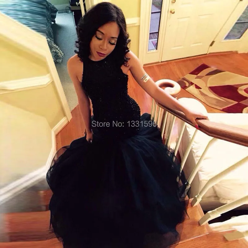 Русалка Черный Пром Платья 2017 Sexy Холтер С Плеча Горячие Продажа Длинное Вечернее