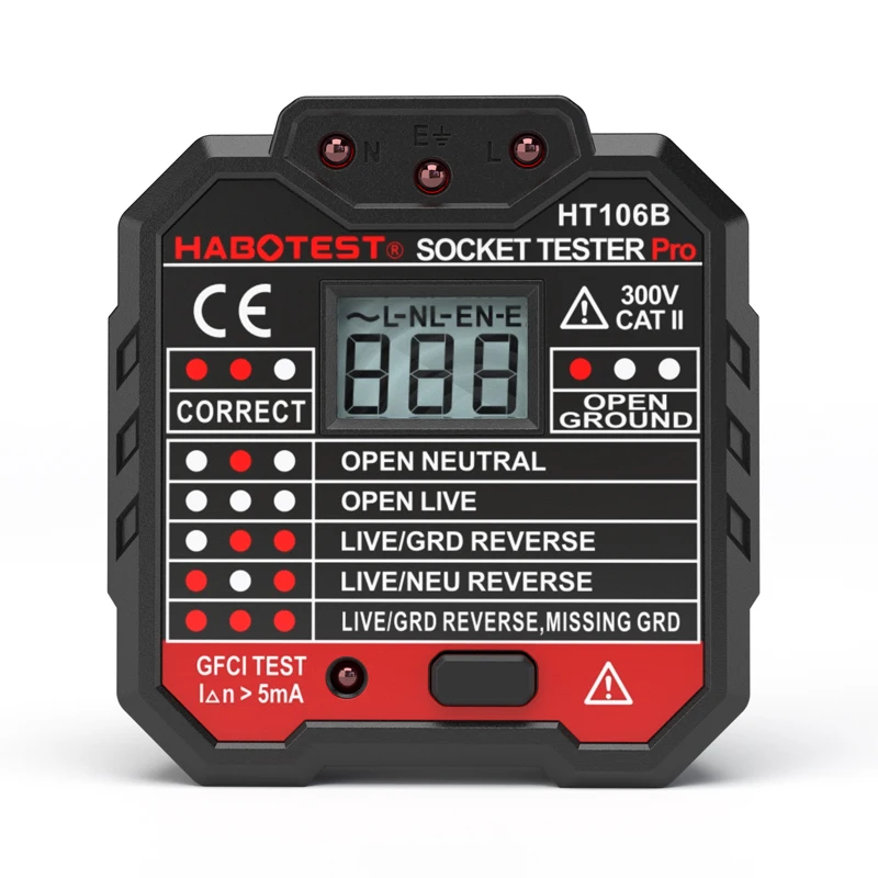 Socket Tester 110V US Plug LCD display Polarity Voltage Detector Automatic Electric Wall measurement Voltmeter | Инструменты