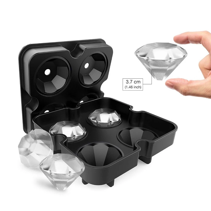 New Creative Silicone Ice Cube Mold Diamond Shape Whiskey Red Wine Family Gathering Bar Be Applicable DIY Tool KK192 | Дом и сад