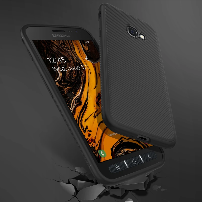 For Samsung Galaxy Xcover 4s Case Silicone Carbon Fiber Texture Soft TPU Cover Coque Phone Cases Funda |