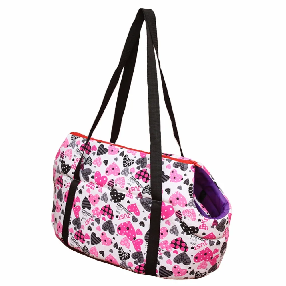 Сумка-переноска для собак и кошек с кружочками точками теплая зимняя