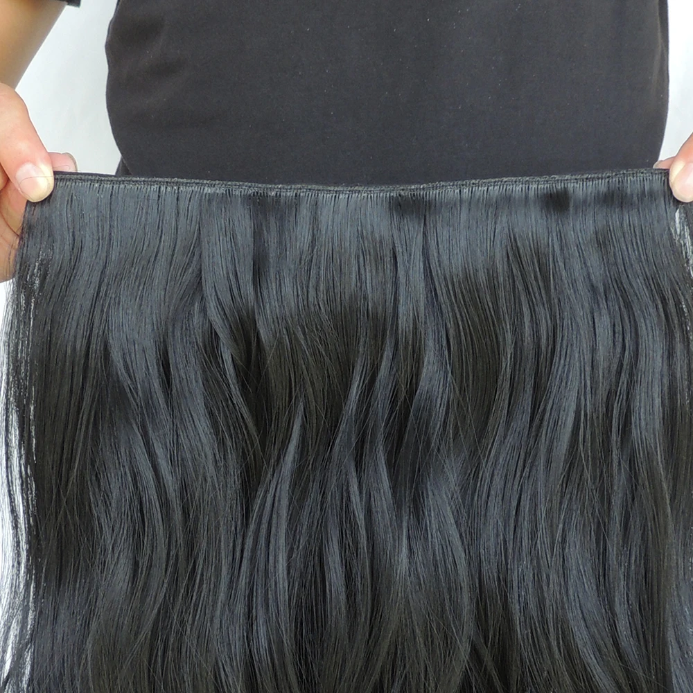 Cabelo синтетического или мега наращивание волос синтетический 5 clip in extension piece jet black