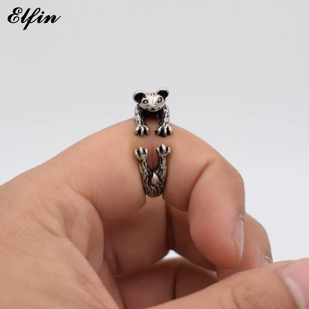Модное винтажное регулируемое кольцо Elfin с медведем коала мужские модные милые