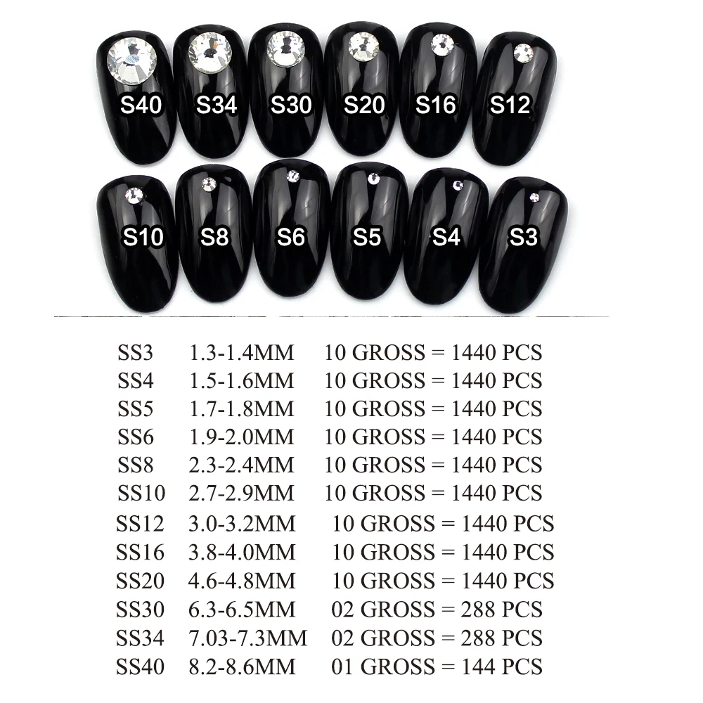 Стразы для ногтей 4 а|flatback rhinestones|non hotnon hot fix |