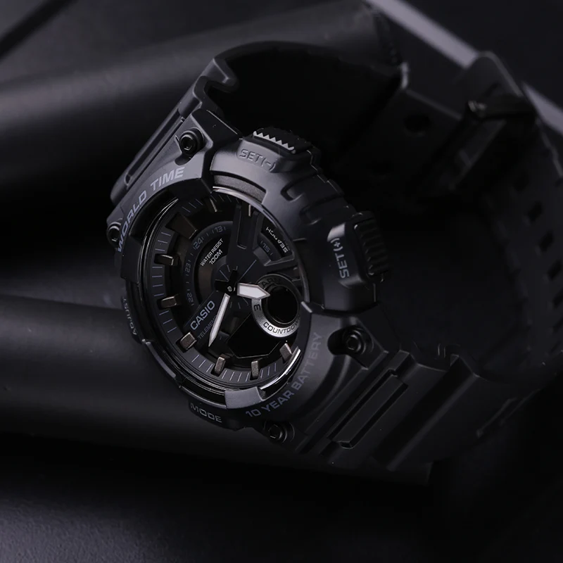 Casio Часы спортивные серии Мода двойной дисплей многофункциональные электронные мужские часы AEQ-110W-1B