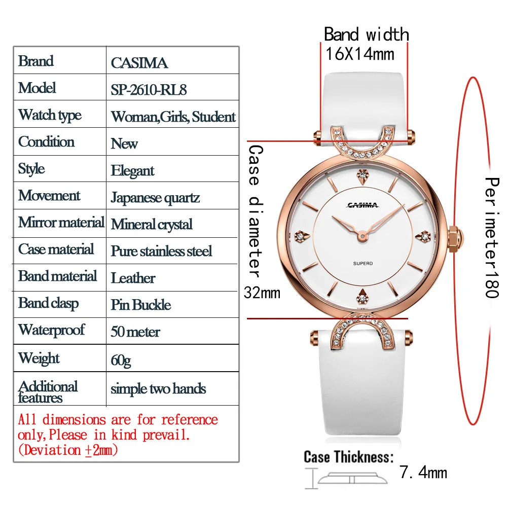 

Reloj Mujer 2017 Luxury Brand CASIMA Bracelet Watches Women Fashion Leather Rhinestone Watches Ladies Quartz Watch Waterproof 50