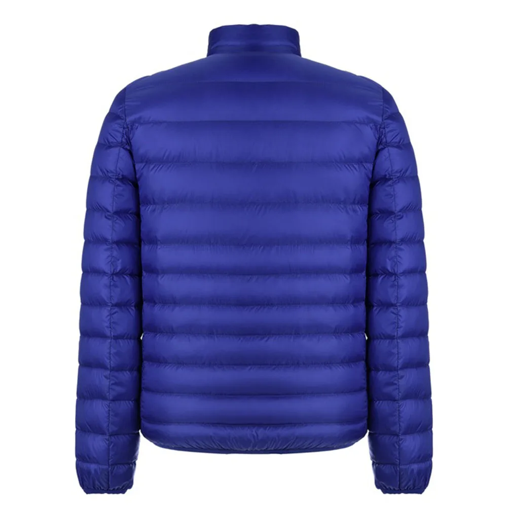 2018 Winter Lightweight Thin 90% White Duck Down Jacket Men Casual Ultralight Male Boy's Coat Slim Stand Collar Solid Parka | Мужская