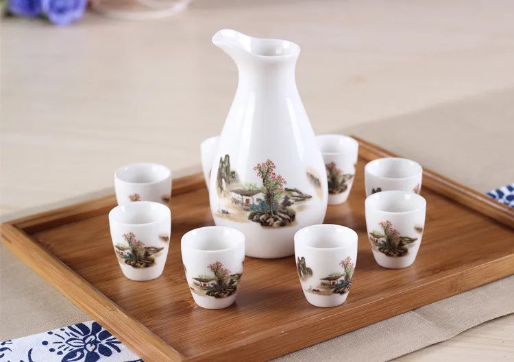 Винтажный набор керамических чашек саке стаканы для спиртных напитков Набор