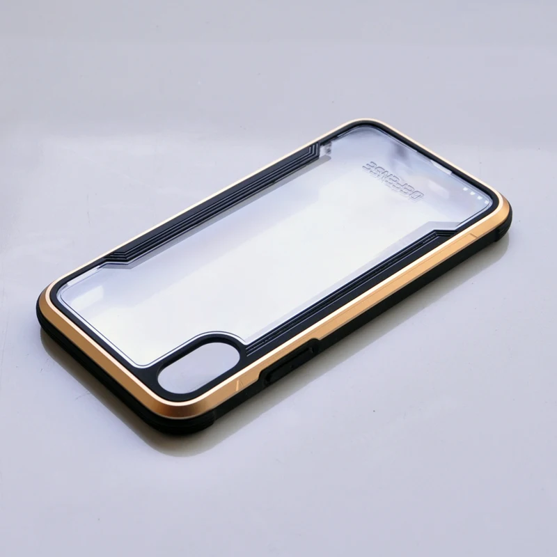 X-doria Defense Shiled чехол для Apple iPhone X военный класс падение протестирован, ТПУ и алюминий Премиум Защитный чехол золотой цвет