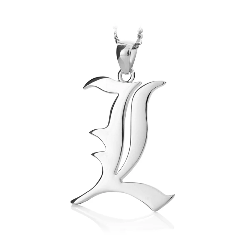 Ожерелье с буквой аниме Death Note кулон из металлического сплава L Lawliet Kira