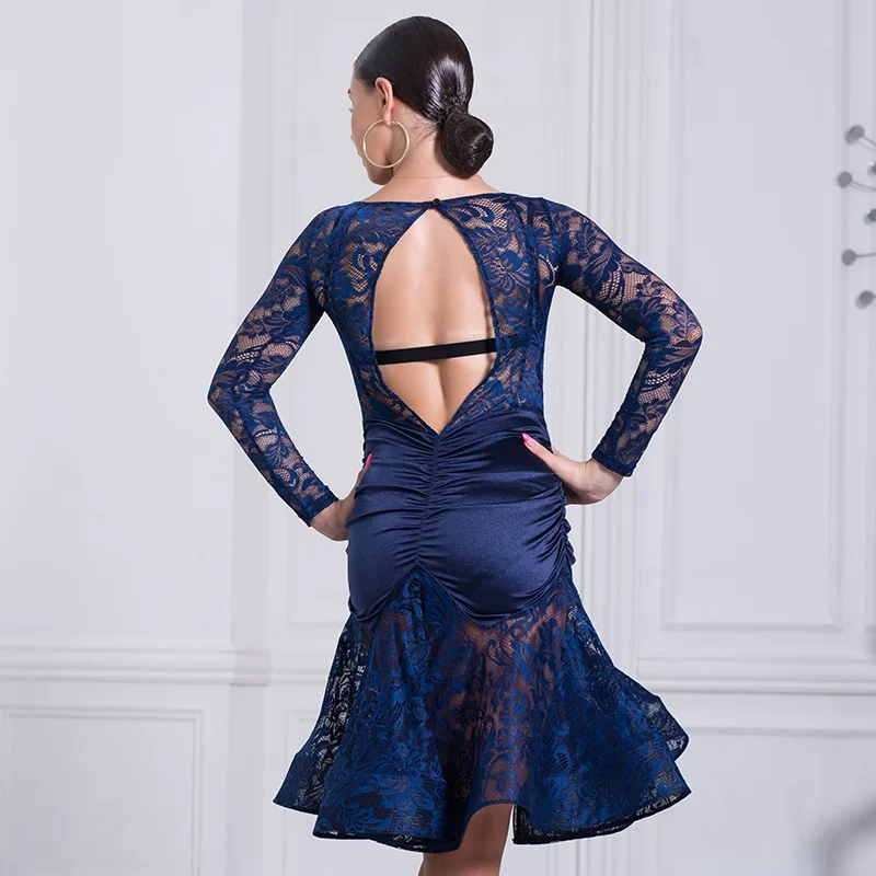 Женское кружевное платье для латиноамериканских танцев танцевальный костюм