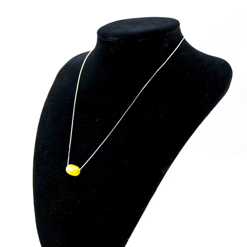 925 пробы серебряный кулон ожерелье натуральный желтый Оникс Камень для женщин