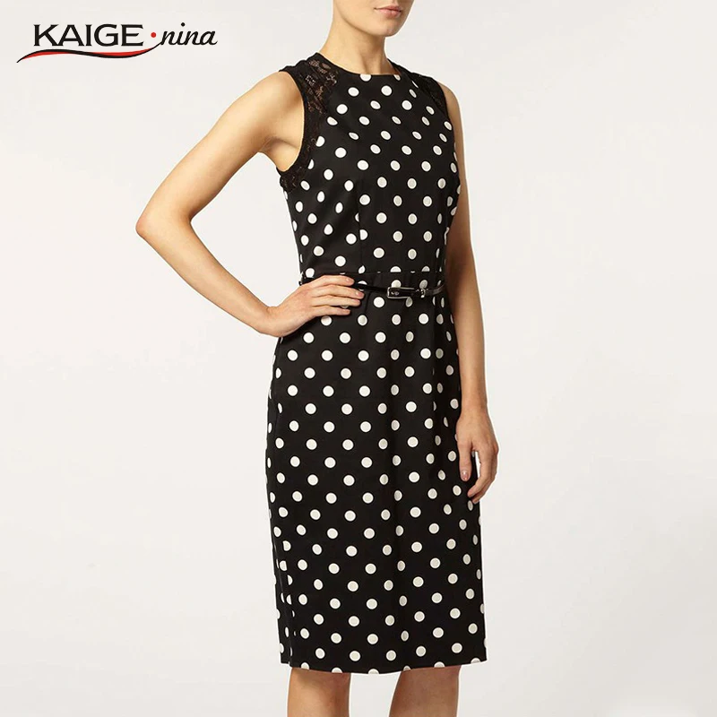 Kaige. Nina новейшие летние женские черно-белые платья без рукавов кружевные