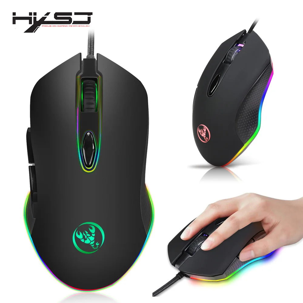 HXSJ программируемый 4800 Точек на дюйм 6 пуговиц RGB подсветкой USB Проводная