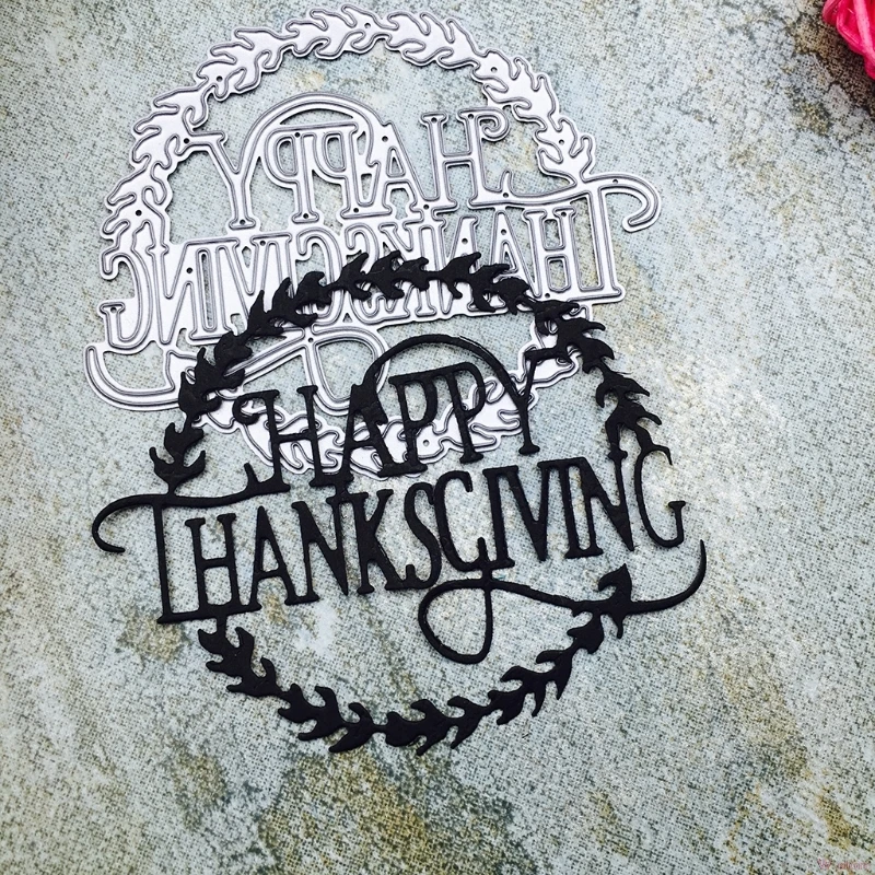 Happy Thanksgiving Metal Steel Cutting Dies Stencils Embossing DIY Scrapbooking W-store Sep18_A | Дом и сад