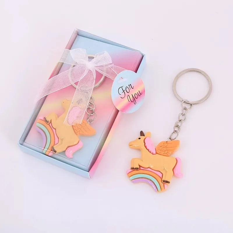 

50pcs lot pink blue party favor gifts birthday souvenir Boy Girl Baby shower keychain favors