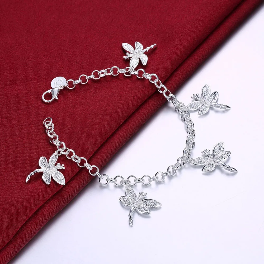 EPICFEAT Посеребренная Dragonfly Подвески Браслеты и Женщины Ювелирные Изделия H092|pendant