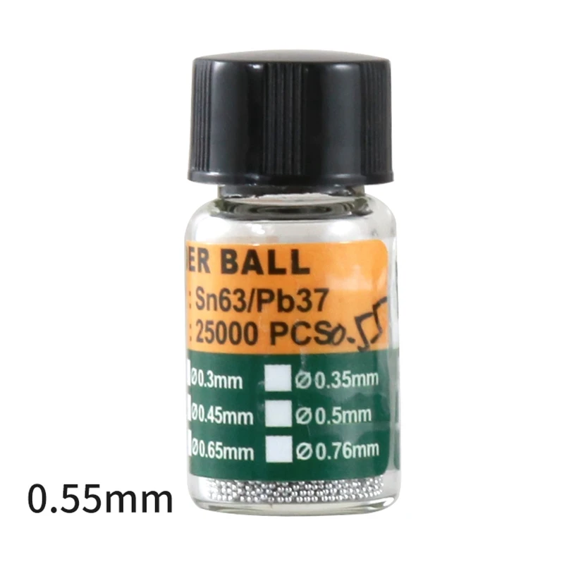 0.55mm Сварочные флюсы BGA реболлинг шарики(0,2 0,25 0,3 0,35 0,4 0,45 0,5 0,55 0,6 0,65) припоя BGA этилированного Для BGA паяльная Ремонт - Цвет: 0.55mm