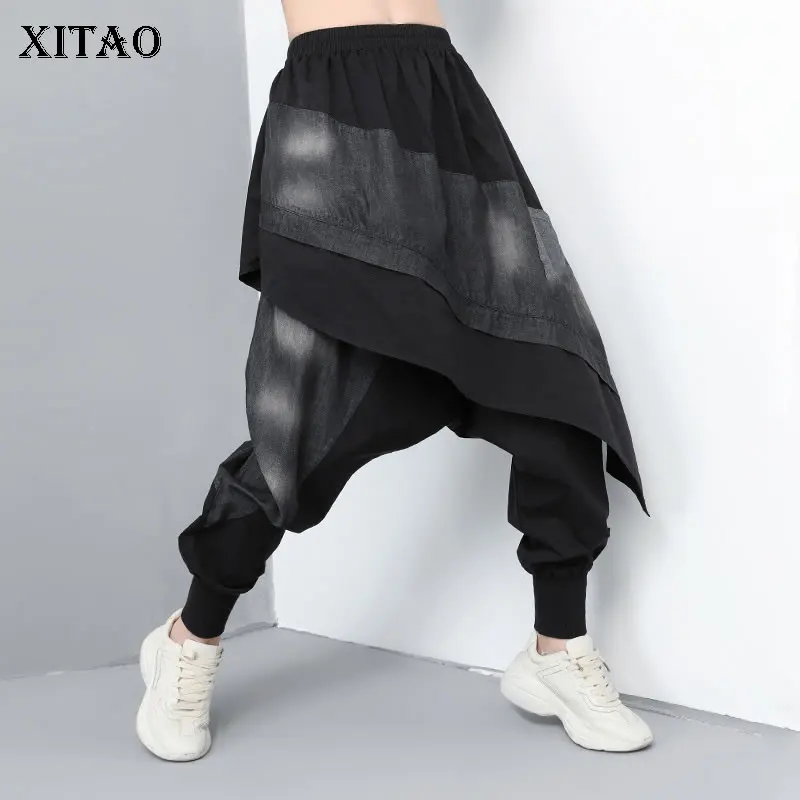 Женские уличные брюки XITAO свободные длинные с имитацией косточек ZLL3265 для лета