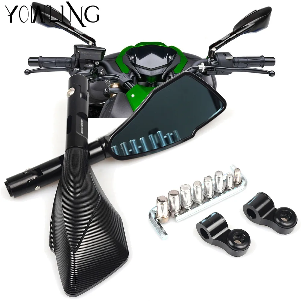 Боковое зеркало заднего вида для KAWASAKI ER6N NINJA 650R/1000 VERSYS 650/1000 ZX 6R 10R Z800 Z750