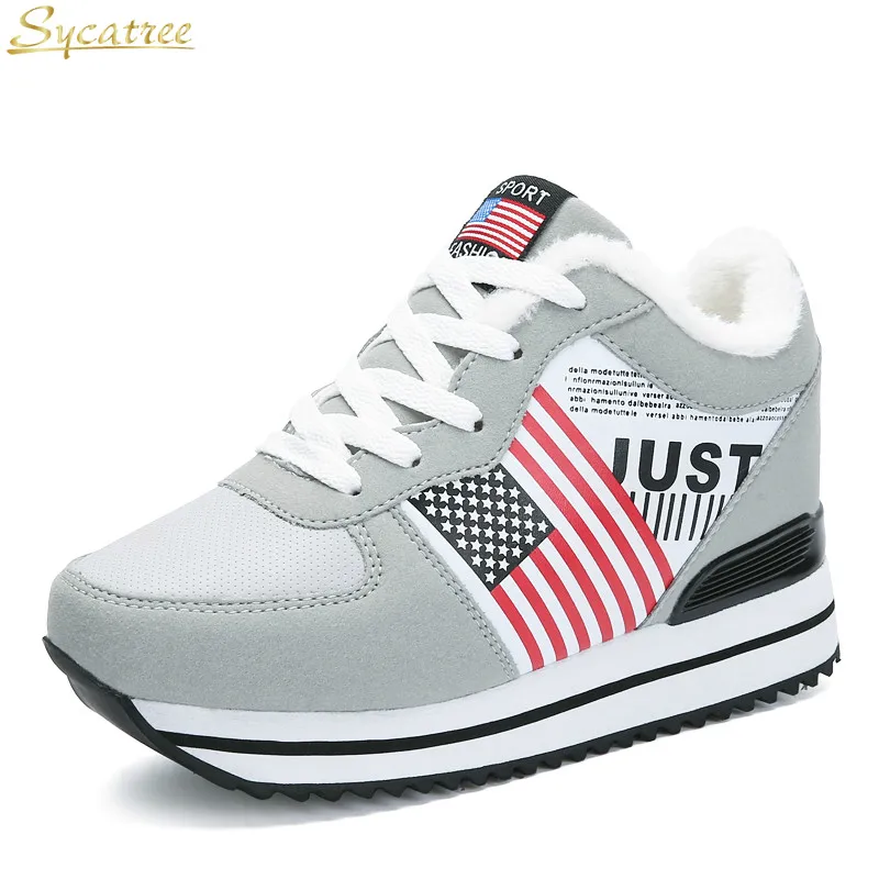 Sycatree Winter Running Shoes for Women Increased Within with Warm Fur Sports Sneakers Walking Jogging | Спорт и развлечения