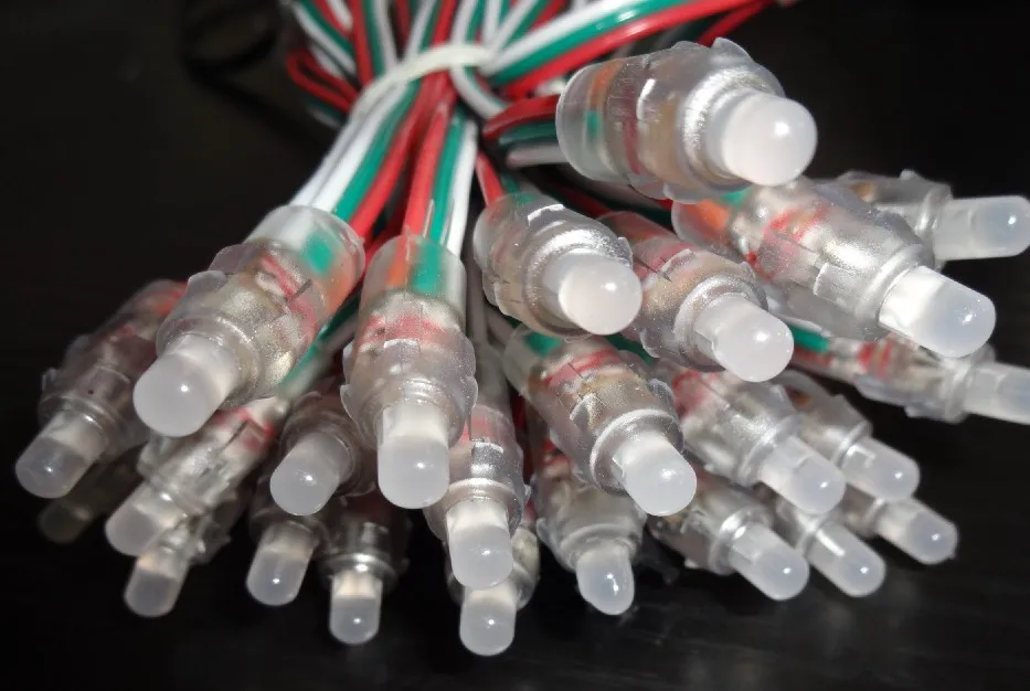 PL9823-F55mm round hat full rgb pixel nodeDC5V inputIP6850pcs a string | Lighting Strings