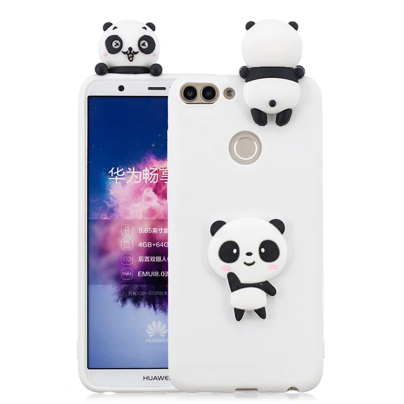 3D Милый Панда Единорог кактус силиконовый чехол для телефона на Fundas huawei P Smart/P Smart чехол Coque для женщин и детей