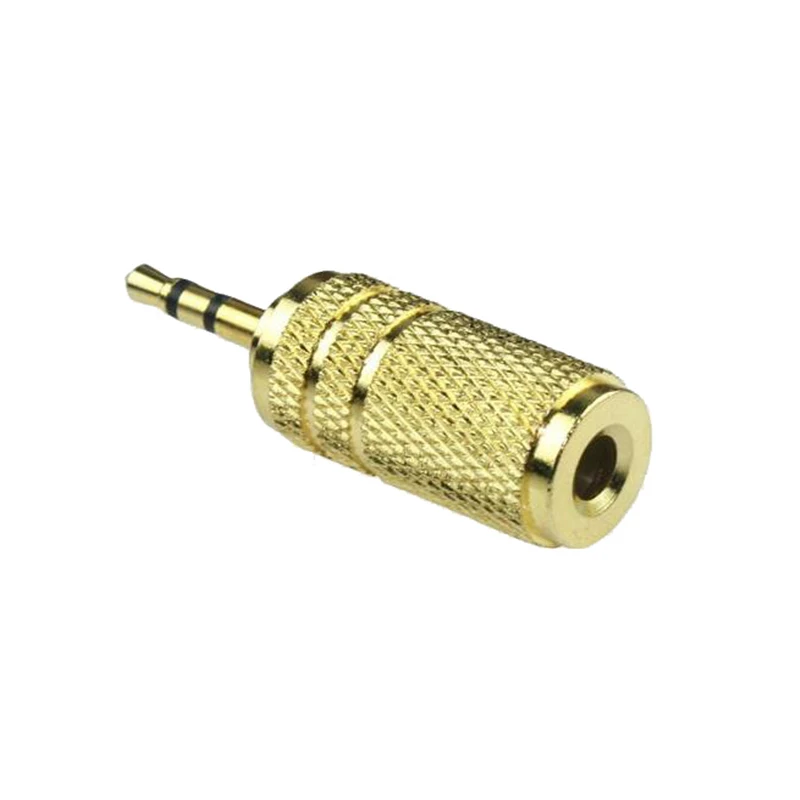 2 шт. золотистый аудио штекер 5 мм на гнездо 3 стерео коннектор TRS|plug adapter connector|plug