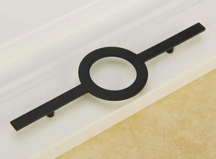 Черная ручка из цинкового сплава для ящика шкафа дверцы художественная мебель в