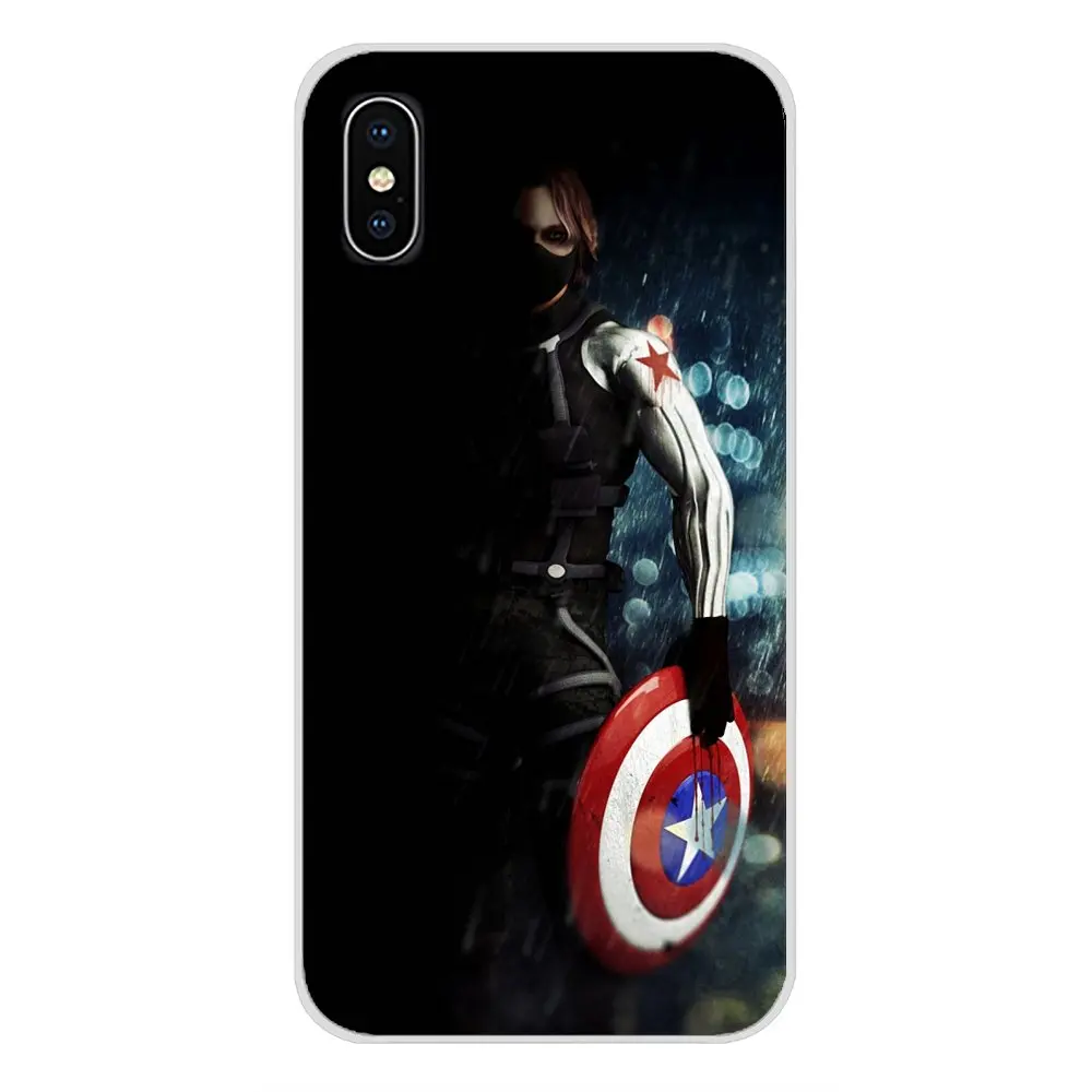 Прозрачный чехол из ТПУ для Apple iPhone X XR XS MAX 4 4S 5 5S 5C SE 6 6S 7 8 Plus ipod touch Captain America Bucky