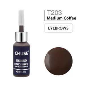 CHUSE Coffee T203 Перманентный макияж, подводка для глаз, набор чернил для татуировки, брови, микроблейдинг, пигмент, профессиональный, 12 мл, 0,4 унции