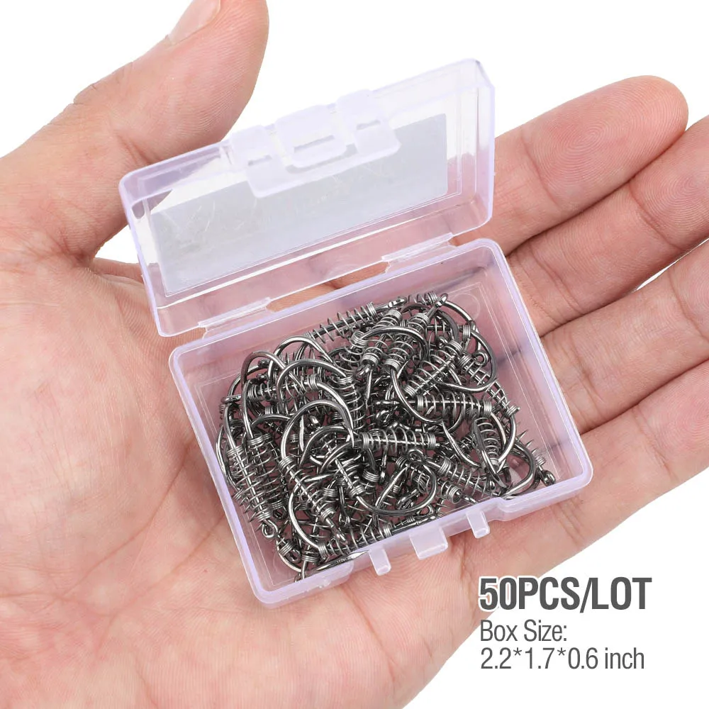 50pcs DONQL Весна бронзовых морских рыболовных крючков 10/20/50 шт Set колючая поворотный джиг крючок для ловли карпа один круг рыболовный крючок аксессуары для рыбалки рыболовные снасти - Цвет: 50pcs