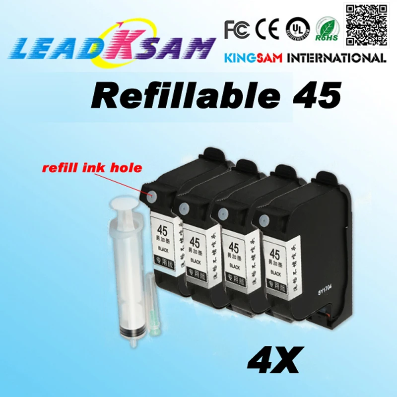 Многоразовый картридж для чернил совместимый с hp45 51645A 45 CAD Графический Плоттер