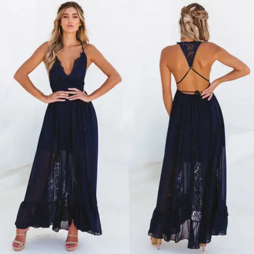 Летние женские s Boho женское платье макси Вечерние пляжные Длинный Сарафан
