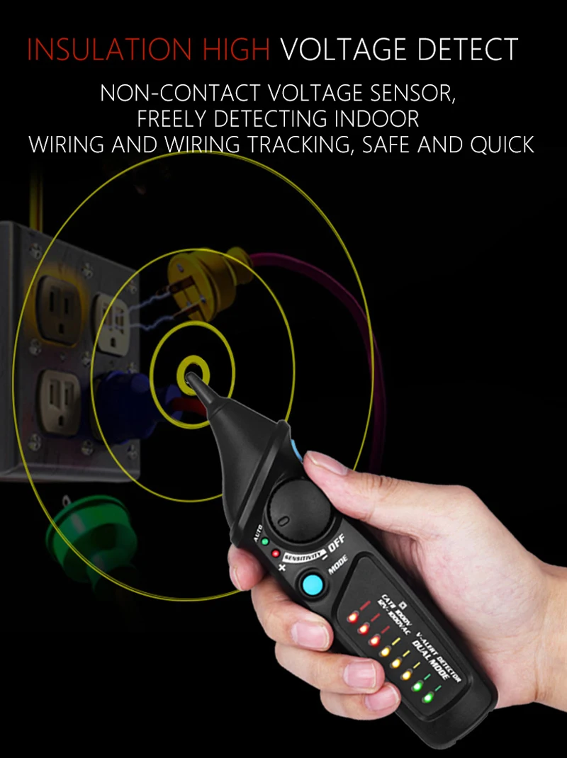 Профессиональный линейный детектор AIMOmeter MS6812 LAN Сетевой кабель тестер телефонный провод трекер Tracer с AVD06 детектор напряжения