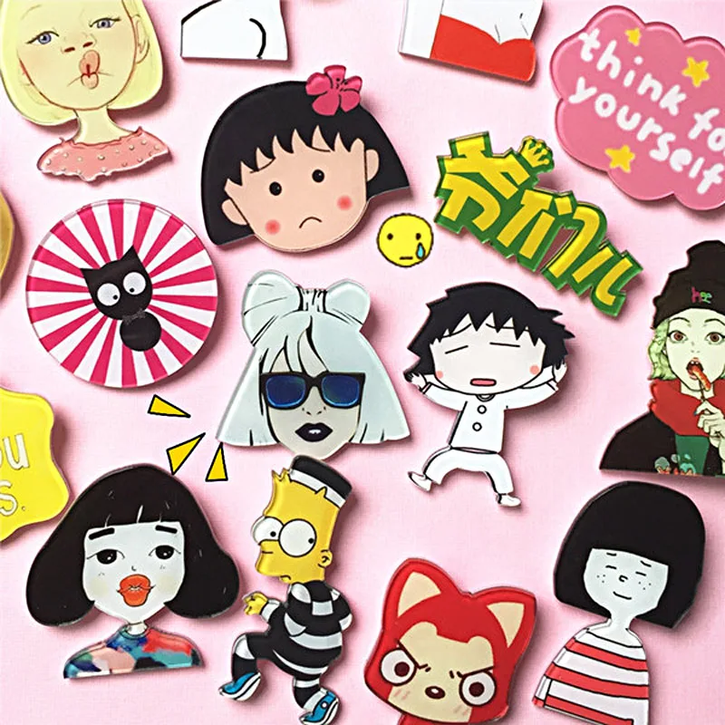 1 предмет Harajuku Стиль акрил Булавки знак для иконы мультфильмов Костюмы и Рюкзак