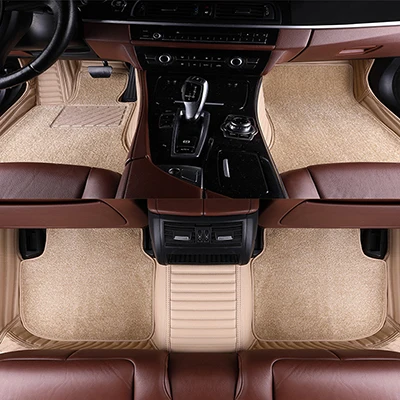 WLMWL автомобильные коврики для Toyota все модели rav4 wish land cruiser vitz mark auris prius camry corolla Чехлы для ковров автомобиля - Название цвета: Beige