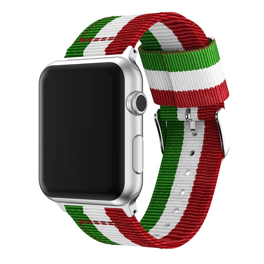 Нейлон браслет Нержавеющая сталь Пряжка ремешок для Apple Watch series 1/2/3 42 мм 38 iwatch