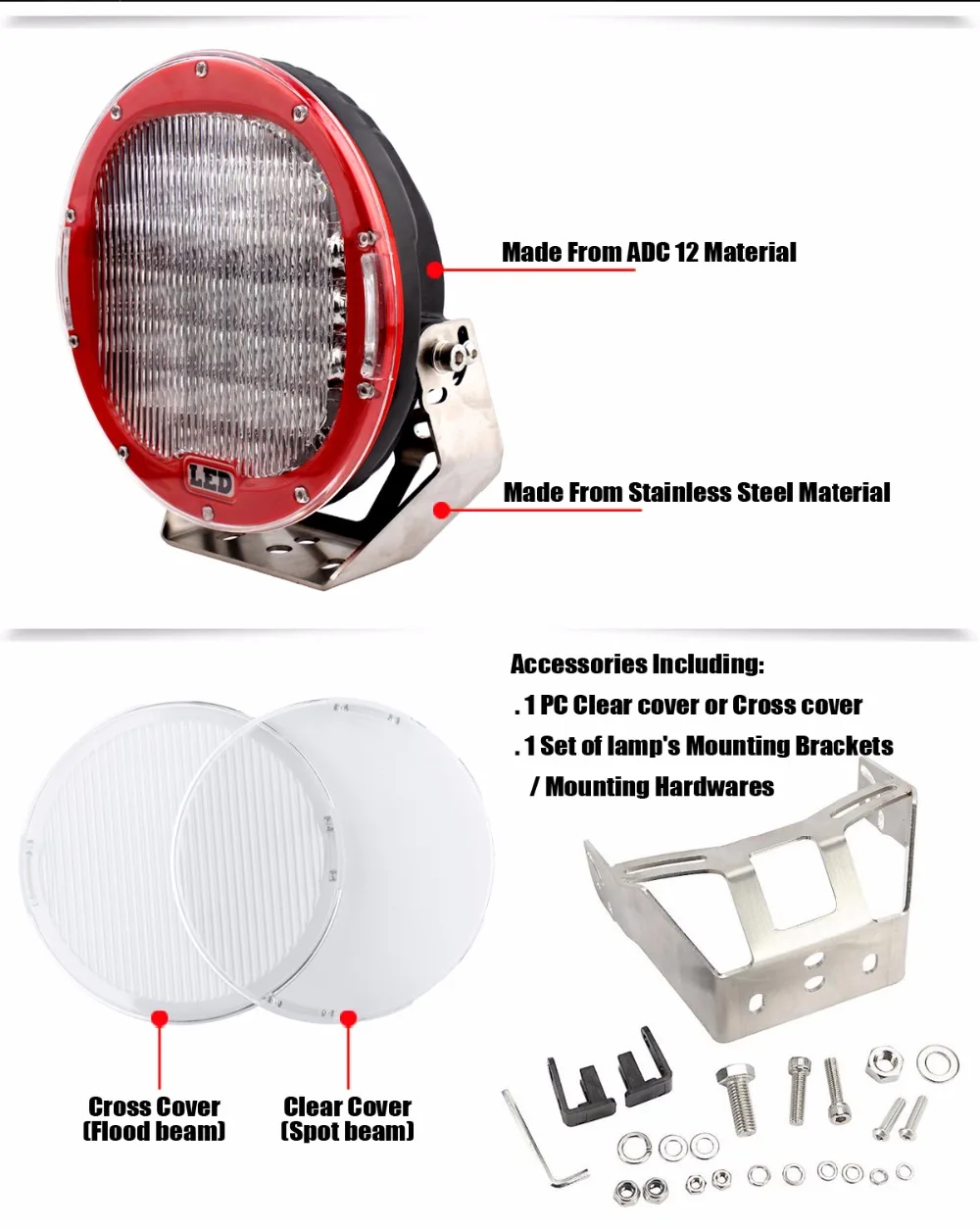 96 Вт черный круглый 9 дюймов светодиодный рабочий свет 12 в 24 В led 4x4 свет для грузовика автомобиля 4WD внедорожник ATV внедорожный Лодка внешние автомобильные огни x1pc