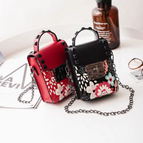 Высокое качество обувь для девочек женщин цепи цветочные сумки Crossbody сумка|bag