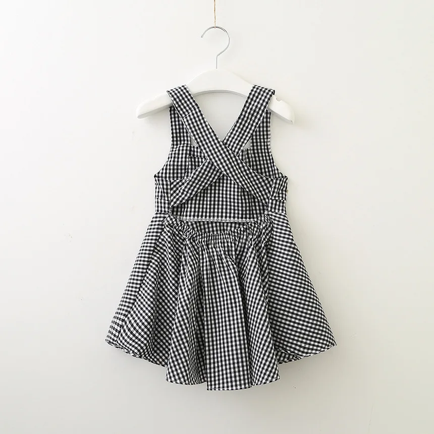 Hurave camis/платье на подтяжках Повседневная клетчатая хлопковая трапециевидная